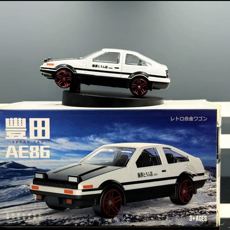 AE86 Drift 1:64 Alloy Model Tail Flick Rotating Car Ornaments Car Console DIY Decorations