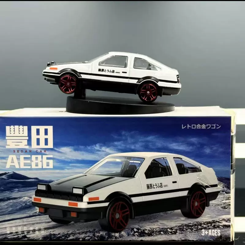 AE86会漂移的1:64合金模型甩尾旋转车载摆件汽车中控台DIY装饰品