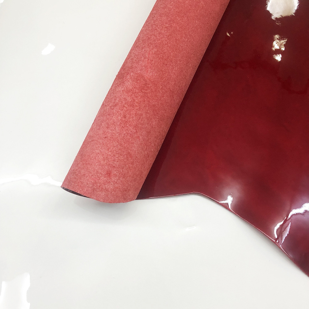 纯色镜面漆皮头层牛皮皮革 光滑反光柔软皮料 女鞋女包真皮材料