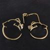 Fashionable design golden earrings, silver 925 sample, simple and elegant design