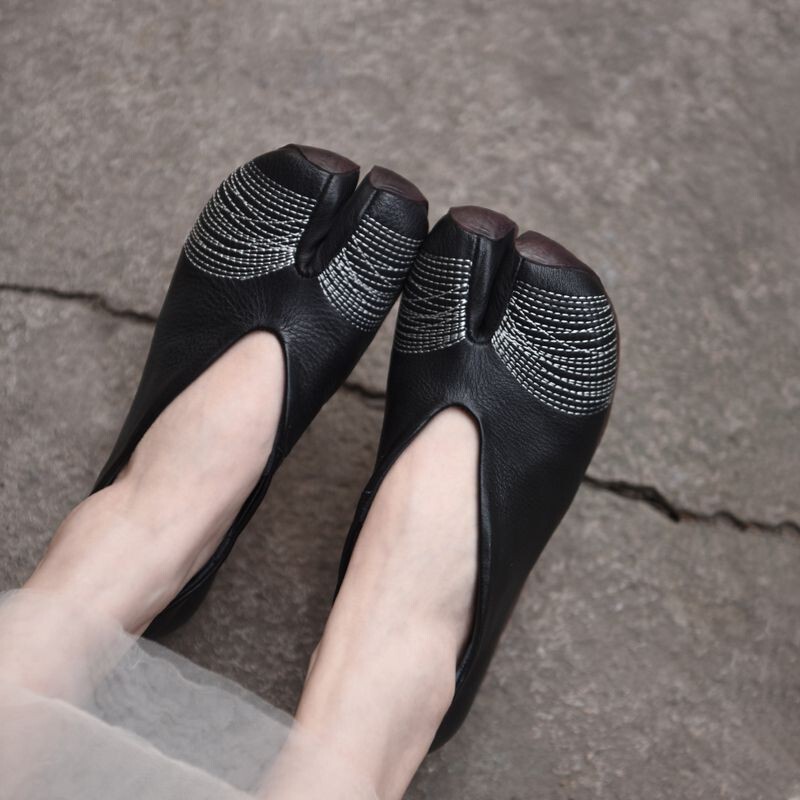 Doudou Shoes Women's Shoes 2025 New Summer Split-Toe Pig's Trotters Shoes Toe Lazy Horseshoe Shoes Flats Flats Autumn Shoes