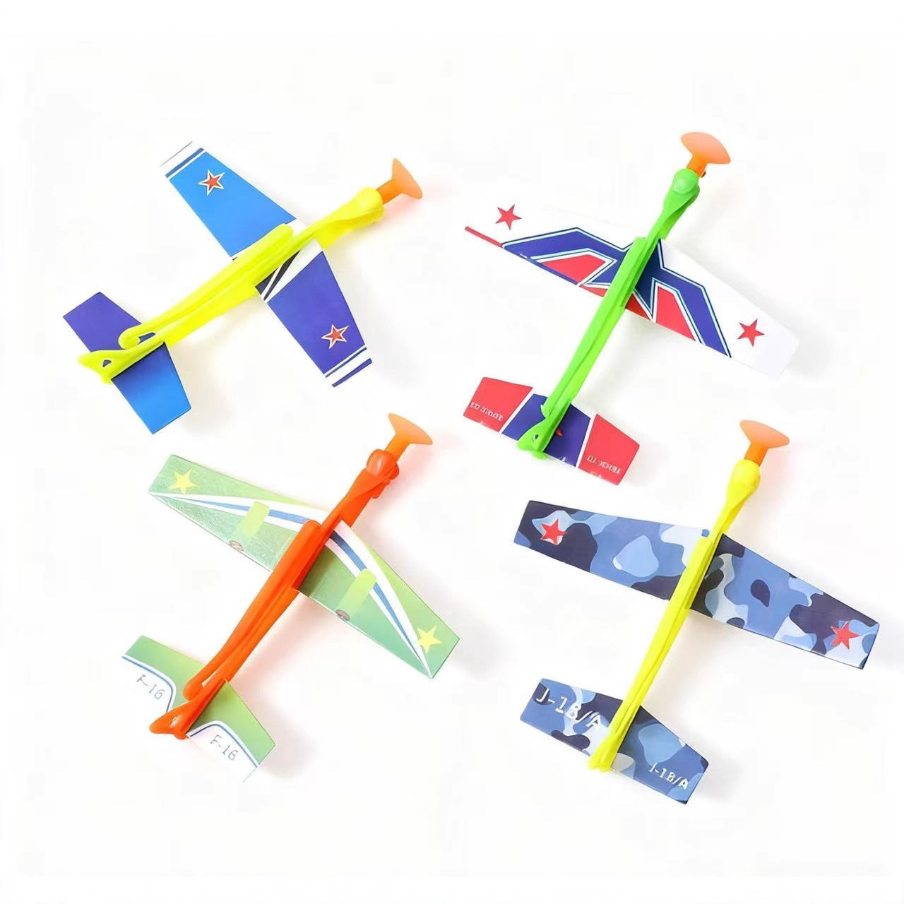 弹射小飞机拼装积木飞机玩具飞机模型动手亲子幼儿园地推小礼物