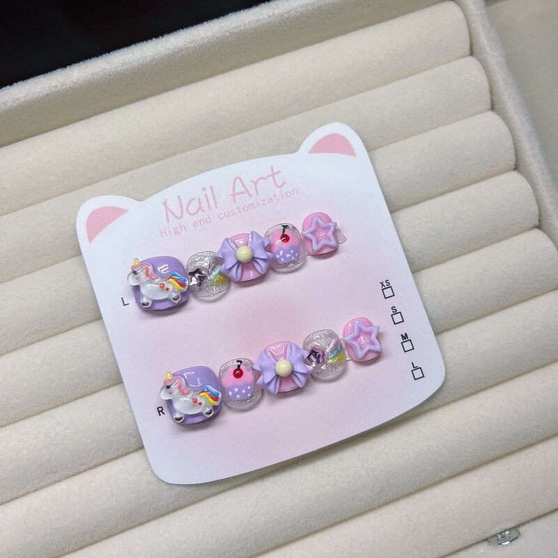 [65] Children's Wear Armor Collection Unicorn Nail Art Patch Cute Pink Student Nail Art Non-toxic Repeated