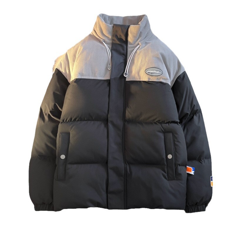 M - 8XL chaqueta de algodón de invierno marca de moda empalmado chaqueta de algodón de tamaño grande para hombres engrosado chaqueta de algodón de pluma a prueba de frío chaqueta de hombre gordo