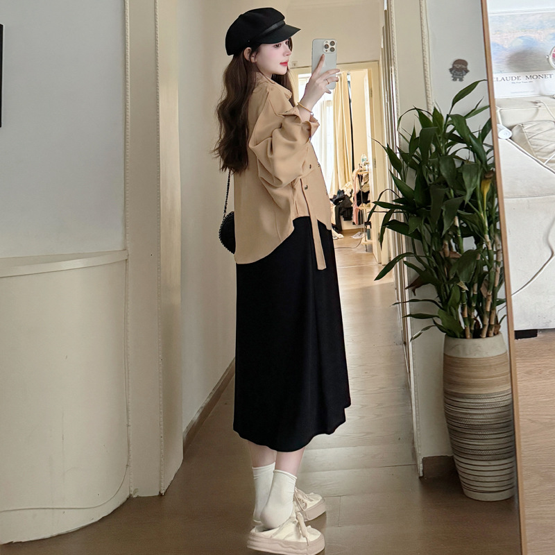 2024년 임산부복 가을 겨울 올매치 아우터웨어 임산부 아우터웨어 고기덮개수트 슬림핏 임산부복 여성용