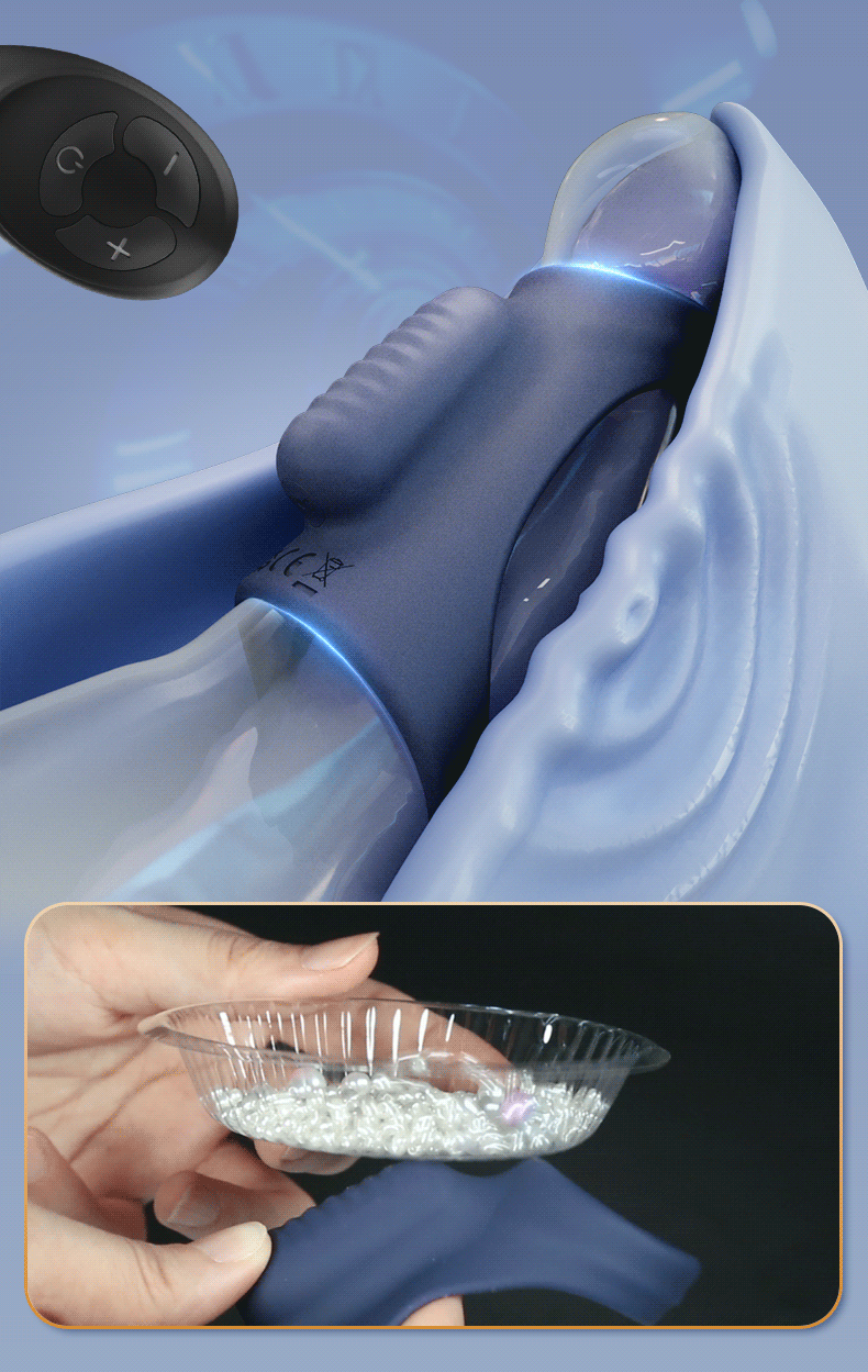 Remote Control Vibrating Double-Ring Lock Ring Silicone Penis Sleeve — detail image 5
