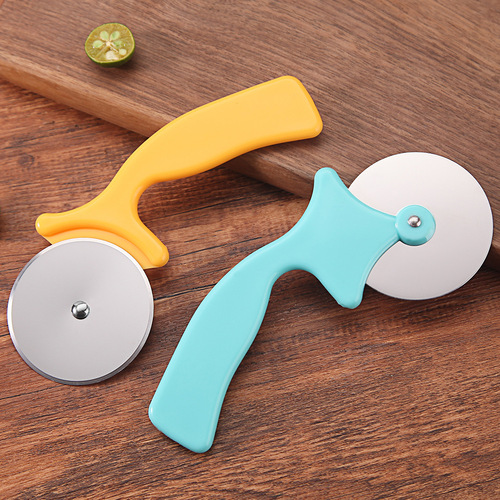 Stainless Steel Pizza Knife Baking Tool Pancake Cutter Pie Cutter Kitchen Round Rolling Knife Wholesale 