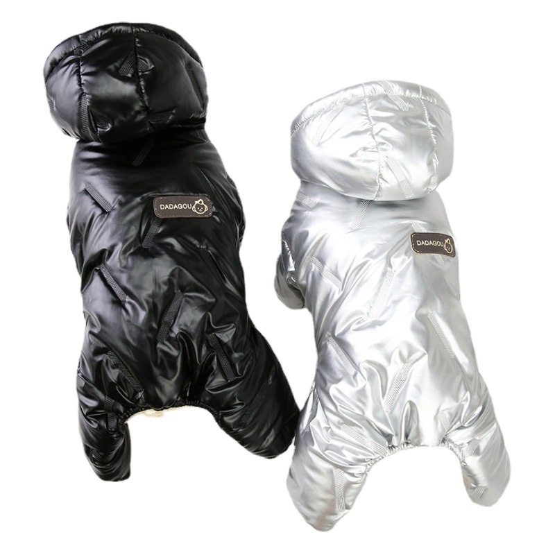 Ropa para mascotas otoño e invierno abrigo de algodón acolchado ropa para perros mascota impermeable ropa de cuatro patas invierno abrigo de algodón acolchado de cuatro patas enrollado 21