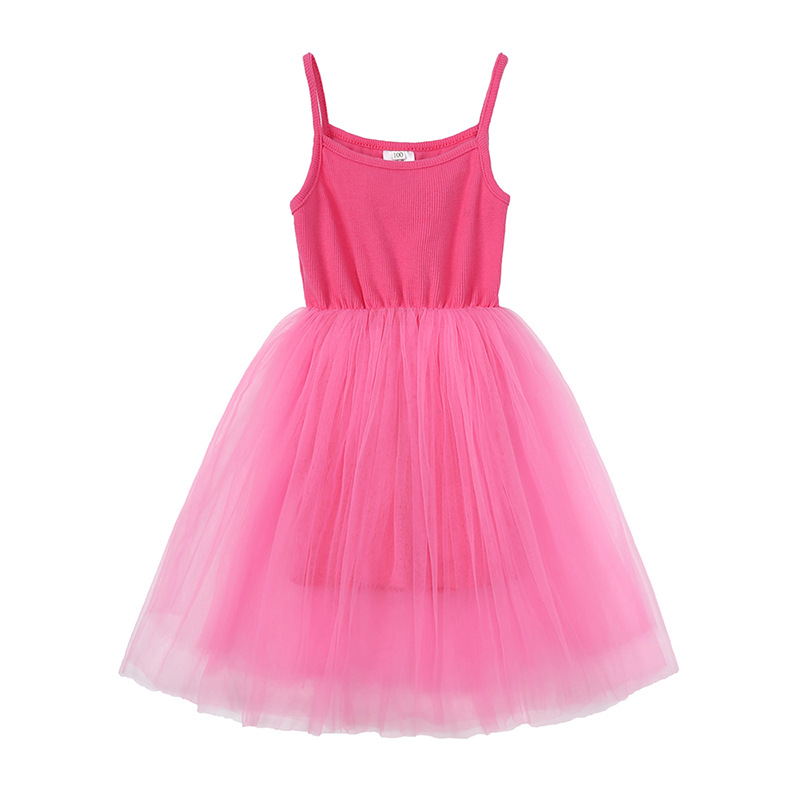 Princess Cute Solid Color Cotton Girls Dresses display picture 4