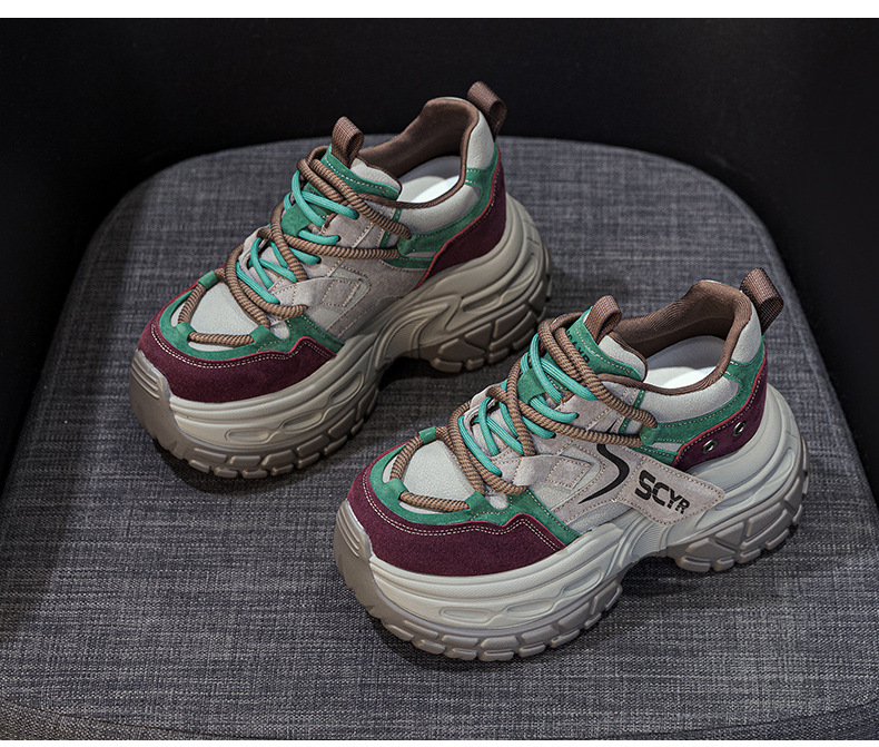 Giày sneaker nữ chunky đế dày phong cách retro, tăng chiều cao, phối màu vintage — Cam 5021, Xanh dương 5021, Tím 5021 chi tiết 22