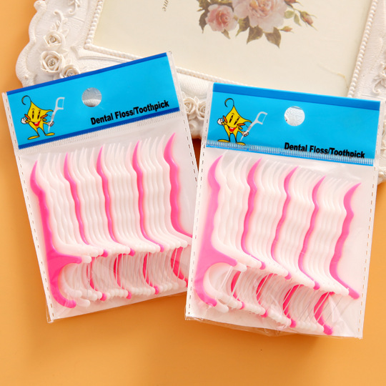 25 Pcs Portable Bow-shaped Ultra-fine Cleaning Dental Floss Picks with High Tensile Strength