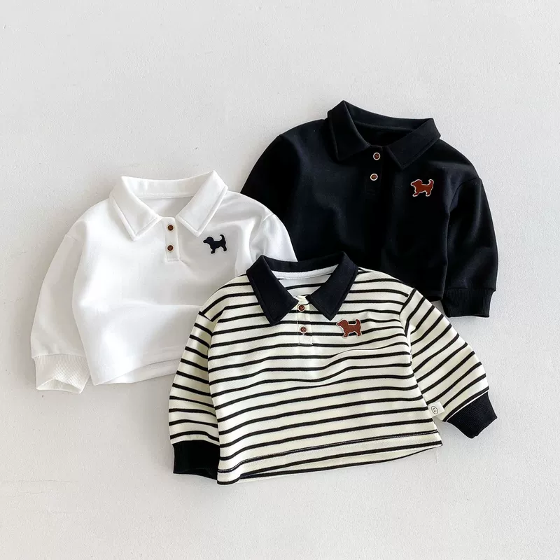 Детская модная футболка polo осенняя базовая приятная телу летняя одежда 0-5 лет детская одежда