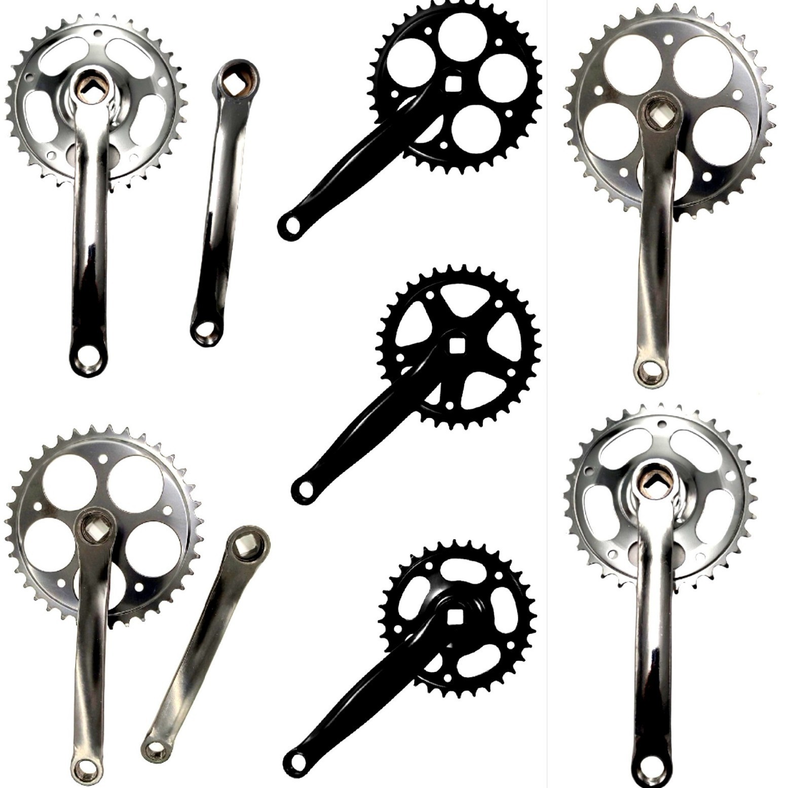 Bicycle Chainring 32/36 Tooth Square Mouth Iron Chainring 24/26/Universal Crank Student Bike Single-Speed Crank Decoration