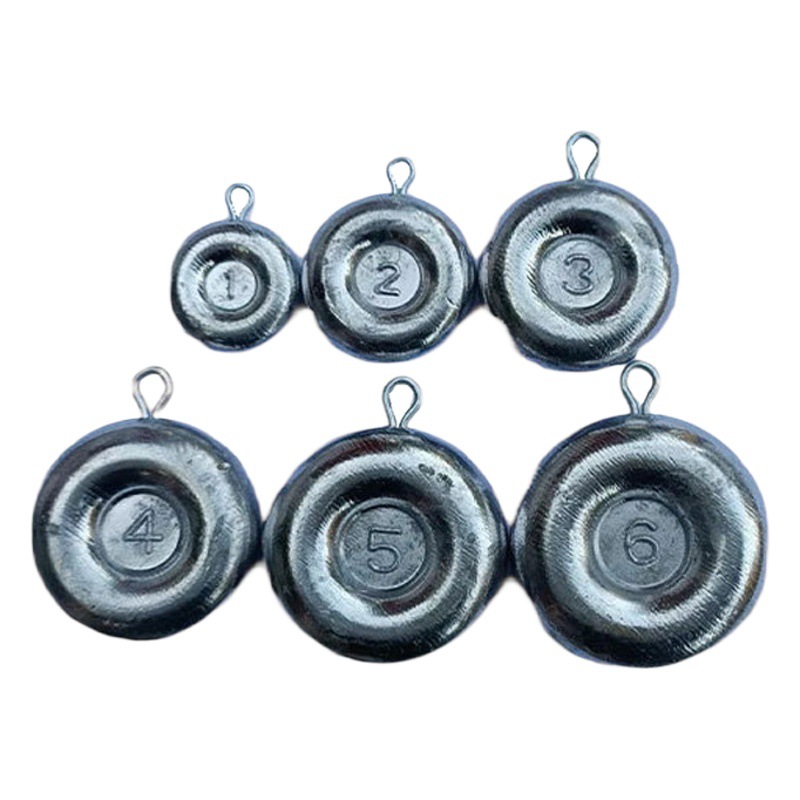 Cross-border wholesale round cake-shaped lead pendant sea Rod throwing rod fishing gear supplies accessories concave nest bean cake-shaped lead pendant