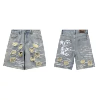 Трансграничные Hellstar Nylon Shorts ins те же европейские и американские приливные бренды для мужчин и женщин повседневные джинсовые шорты ius