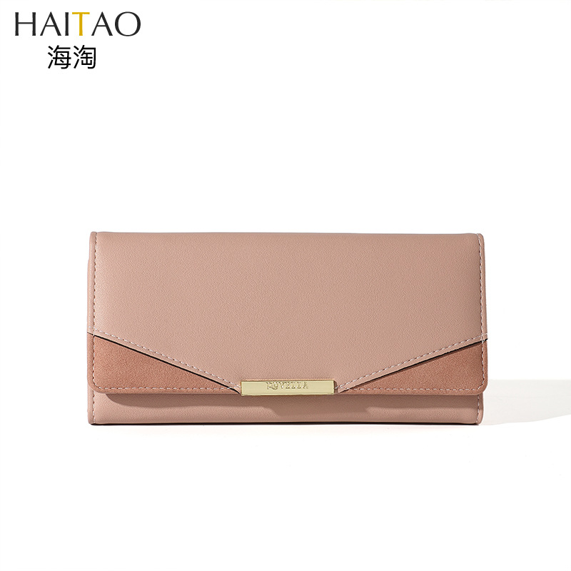Haitao billetera de mujer simple estilo coreano embrague cartera transfronteriza moda cartera larga Cartera de mujer simple titular de la tarjeta lote