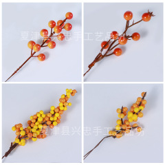 跨境仿真冬青果发财果春节红果仿真花装饰红浆果假花装饰道具配件