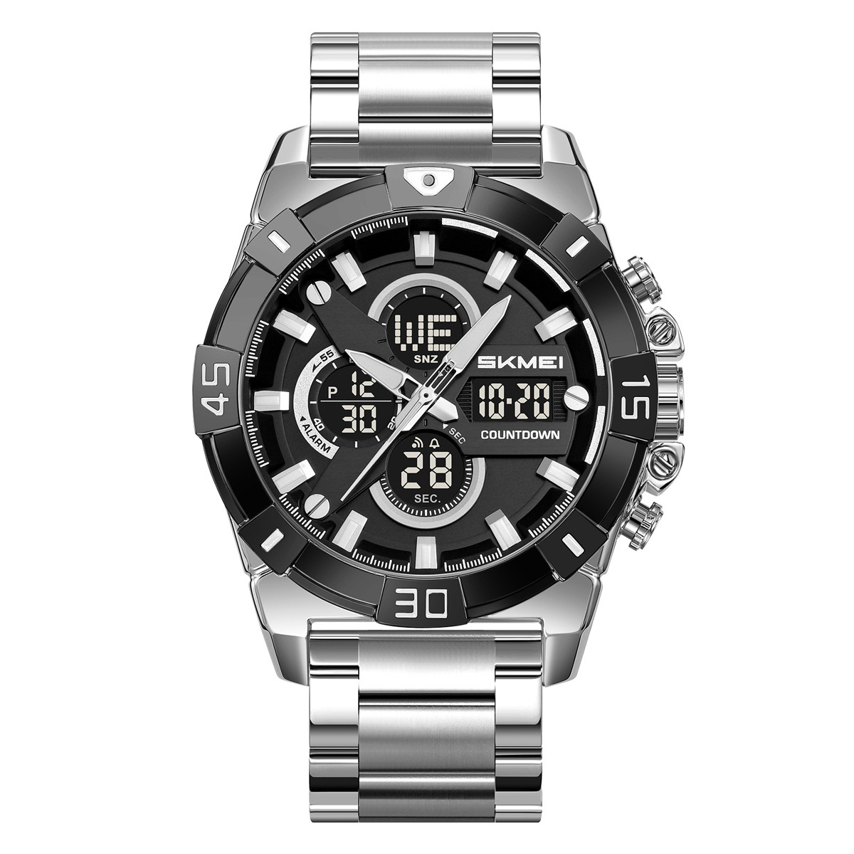 Reloj de acero al aire libre, doble pantalla multifuncional, reloj impermeable transfronterizo, comercio exterior al por mayor