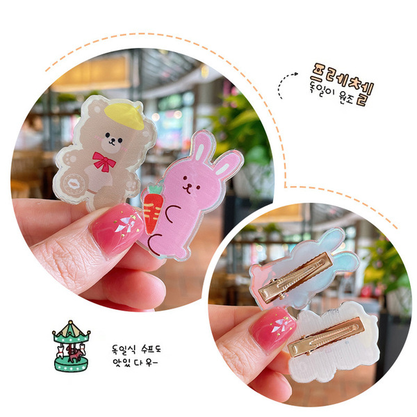 Cute cartoon acrylic children's hairgrip