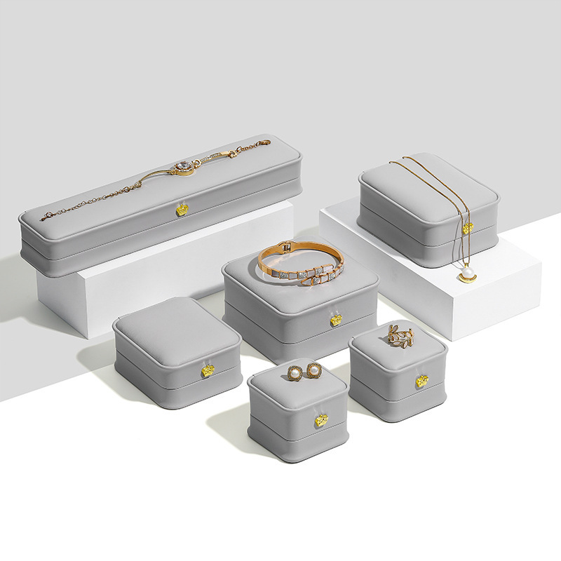 Joyero PU cuero corona colgante pulsera anillo caja cintura embalaje joyería collar pantalla caja de joyería