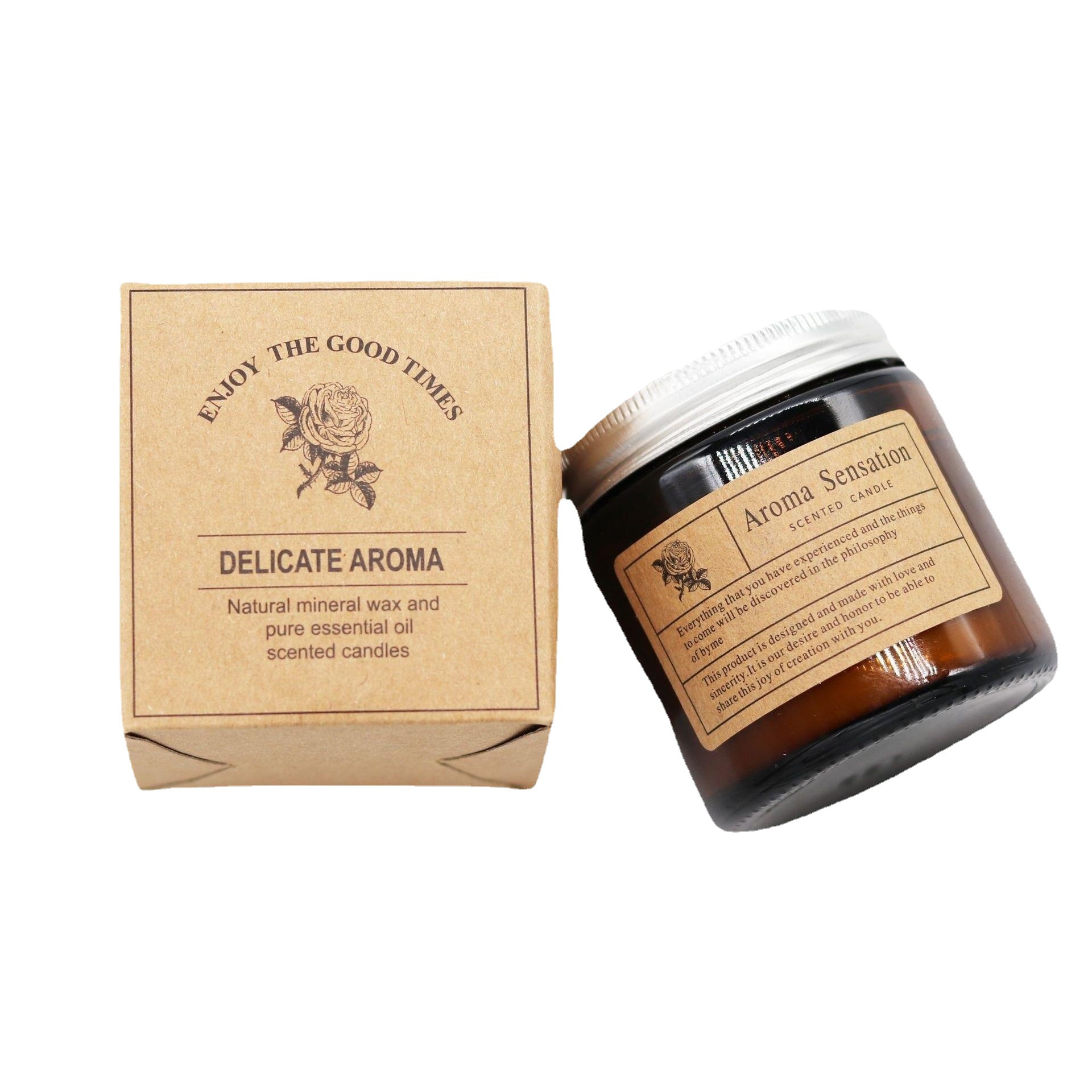 Hogar interior libre de humo aromaterapia vela DIY al por mayor fragancia planta aceite esencial vela con mano regalo vidrio