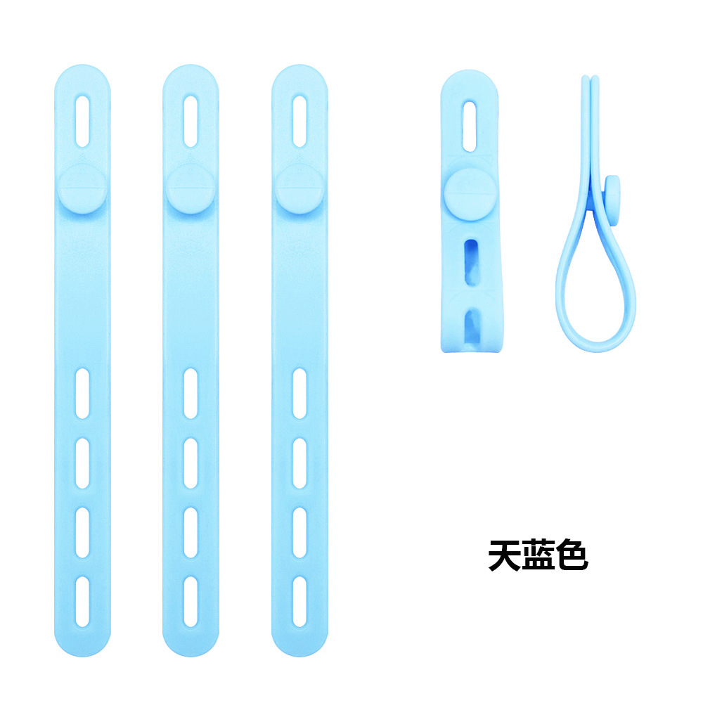 Organizador de cables de silicona ajustable, almacenamiento de cables de datos, brida, enrollador de cables para auriculares, fijador de cables, organizador de cables