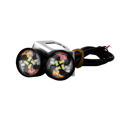 Mirror Light, Warning Light, License plate lamp - colorful-mirror-light-flash-black-shell-2-piecesset