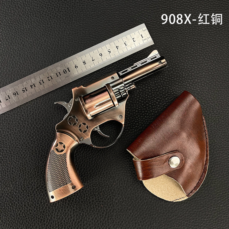 合金玩具模型枪不可发射经典怀旧左轮毛瑟皮套塑料玩具|undefined