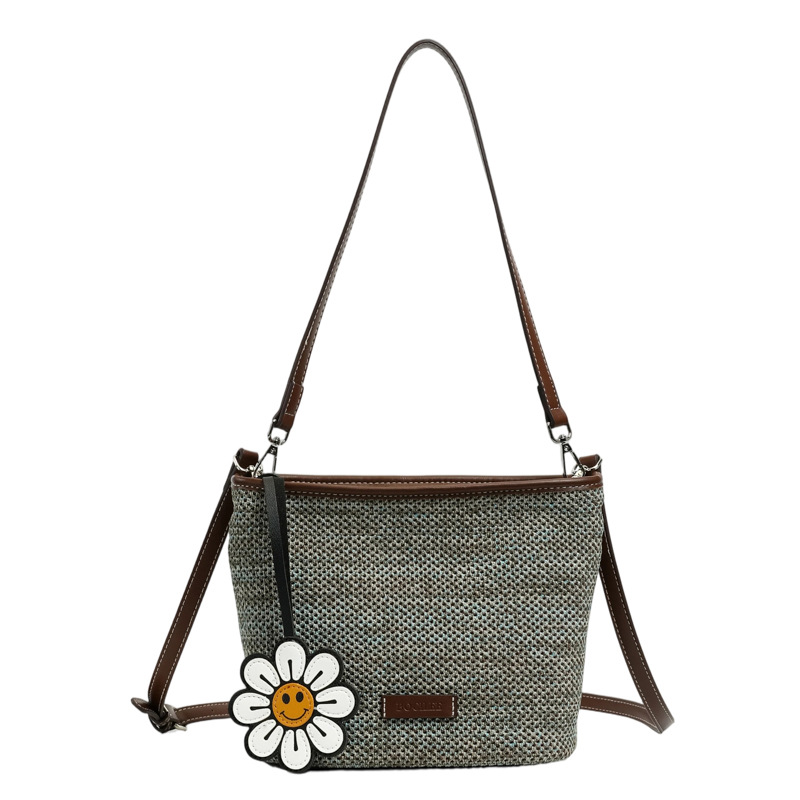 Bolsa de cubo retro de gran capacidad para mujeres 2026 nueva moda diaria de verano mochila de hombro