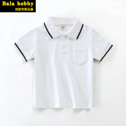 Balabobby Baby Infant Boys Girls 100% Cotton Polo Shirt 0-6 Years Old Children's Top Short Sleeve 