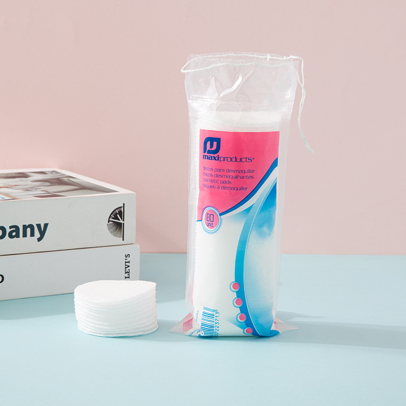 Desmaquillante redondo de algodón de tres capas engrosada de algodón de maquillaje desechable 100 piezas en bolsas de maquillaje redondo de algodón personalización transfronteriza