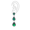 Green red earrings, blue advanced design long zirconium, 2022, city style, trend of season