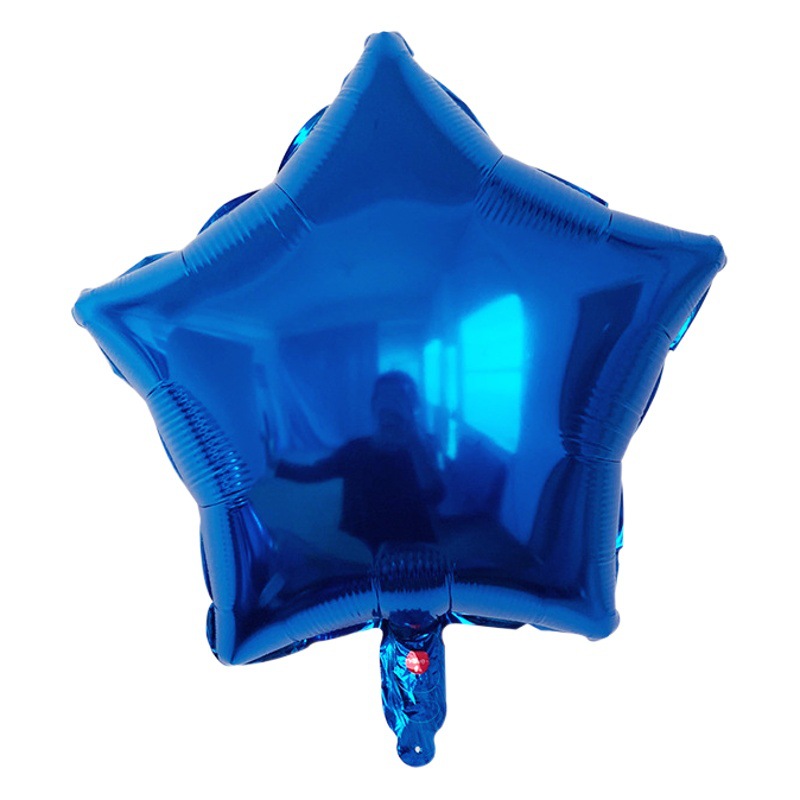 Estrella de cinco puntas Globo de aluminio de 18 pulgadas Decoración de la boda Decoración de fiesta de cumpleaños Varias escenas Estrella de cinco puntas de 18 pulgadas al por mayor