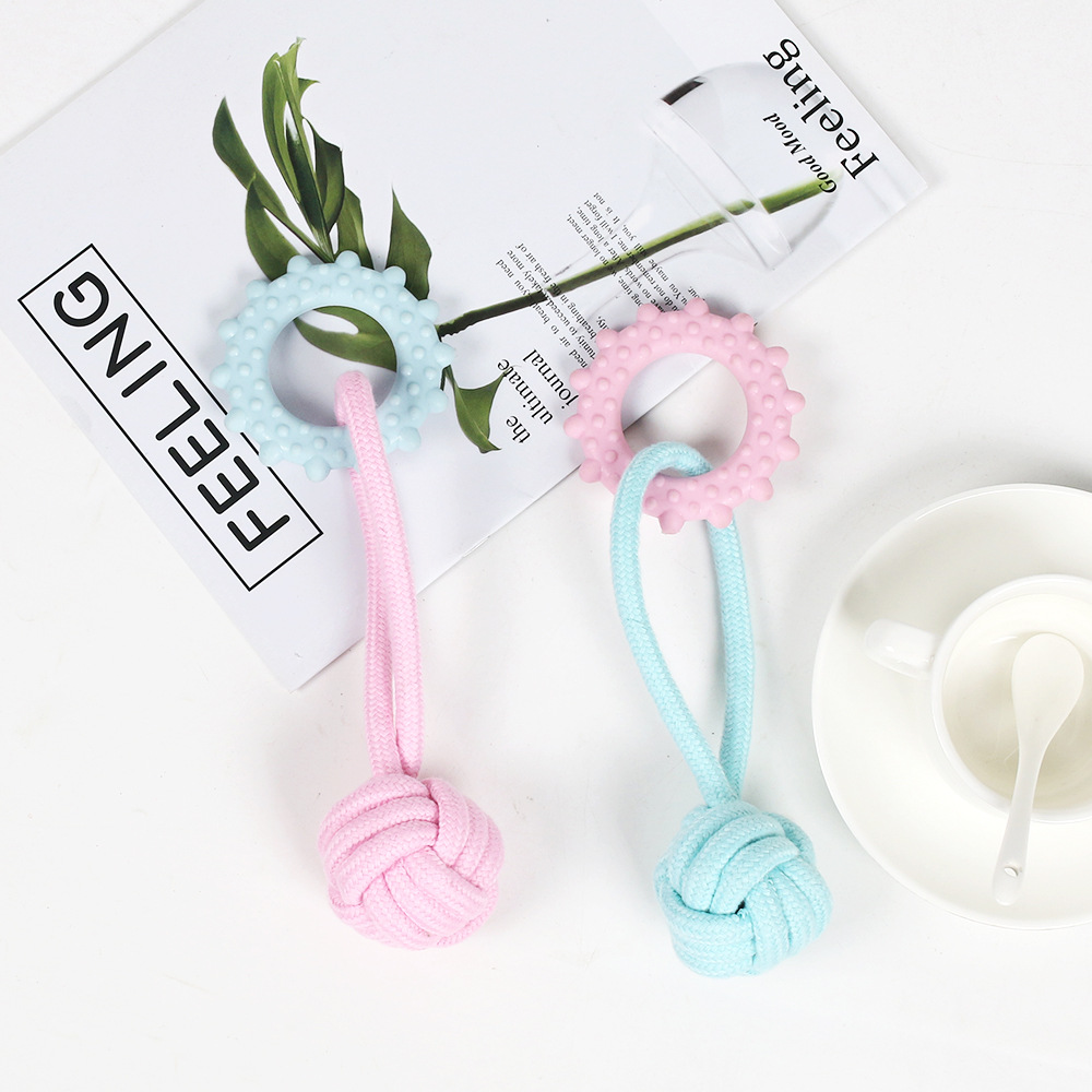 Juguete para mascotas de TPR de gran venta transfronterizo, palo de dentición para perros para entretenimiento, juguete de autoentretenimiento para cachorros duradero y resistente a las mordidas.