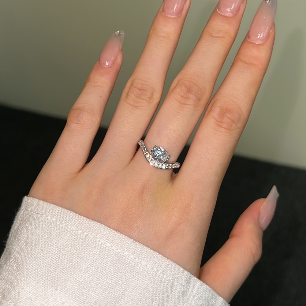 2g Weight Zircon Inlay Material Rings Classification 5, 9 Ring Size Holiday, Daily Occasion 925 Sterling Silver Material Geometric Pattern 2025 Spring and Summer Season Women's Gender Elegant, Simple Style Style 925 Sterling Silver Zircon Geometric Rings 925 Sterling Silver Rings 22