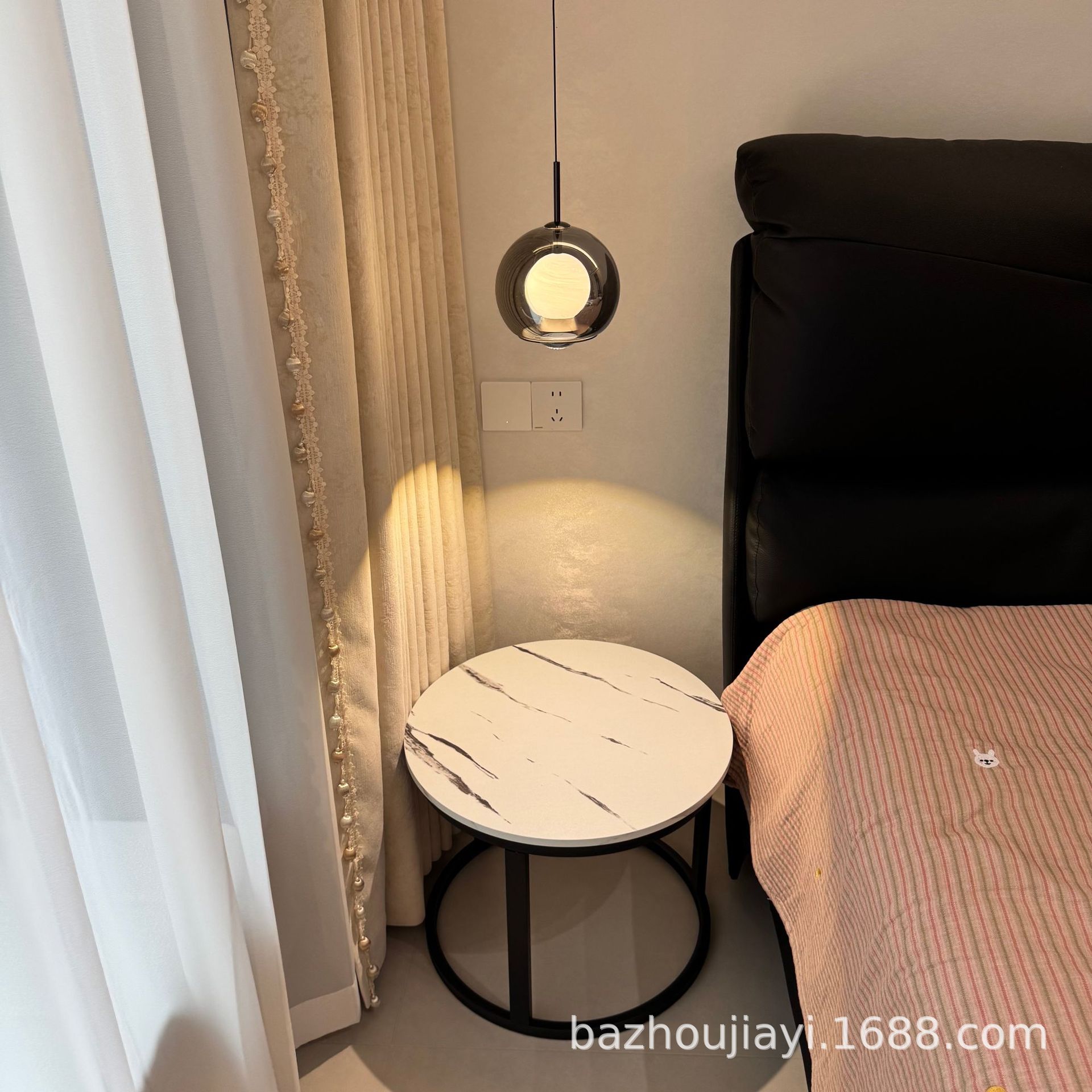 Mejora de estilo moderno de sala de estar mesas de té redondas de hotel simple de alta calidad mesa de alquiler de chapa minimalista