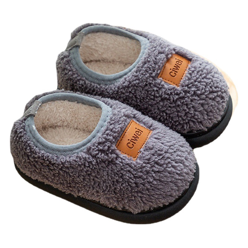 Cotton Slippers, Kidsren's Cotton Shoes, Furry Shoes for Girls Aged 1-6, Warm Fleece-Lined Home Slippers, Winter Closed-Back Wholesale