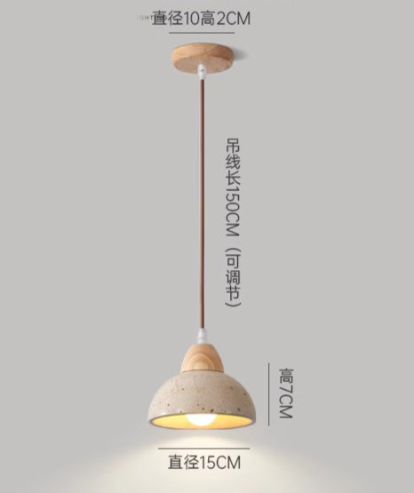 Lámpara Colgante de Piedra Amarilla, Estilo Wabi-Sabi Nórdico, para Comedor/Hogar