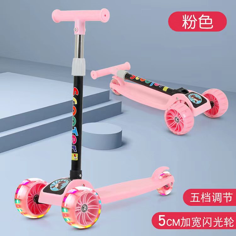 Scooter para niños de 1 a 5 años de edad, un botón plegable puede deslizarse, bebé deslizante, caminante deslizante, monoplaza, coche de alta altura, elevación