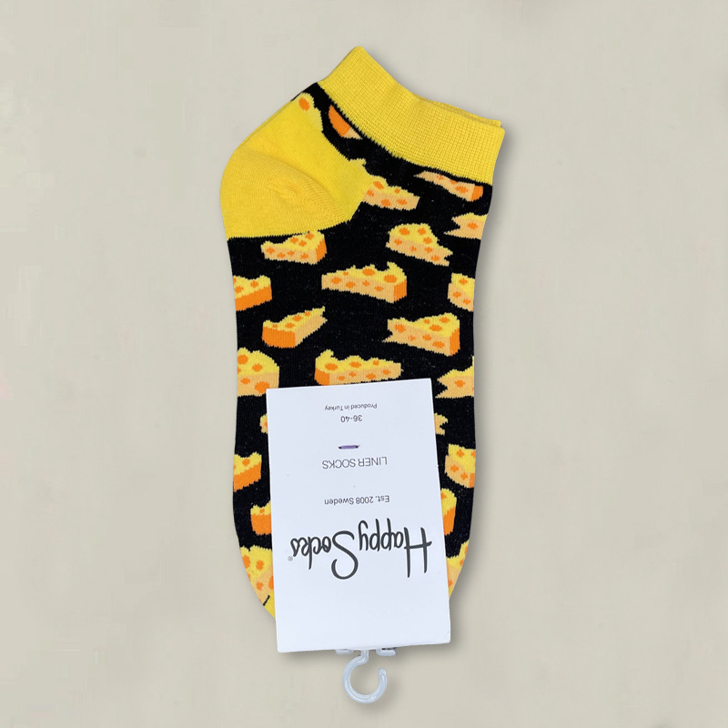 HappySocksハイスキンのショートソックスの漫画の浅い口の低い女性のスウェーデンのファッションのタイプのソックスの春夏のカラー