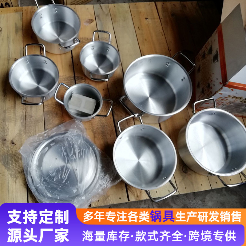 7 piezas de lijado de aluminio olla de suministro directo de fábrica Africana Venta de aluminio lijado olla al por mayor