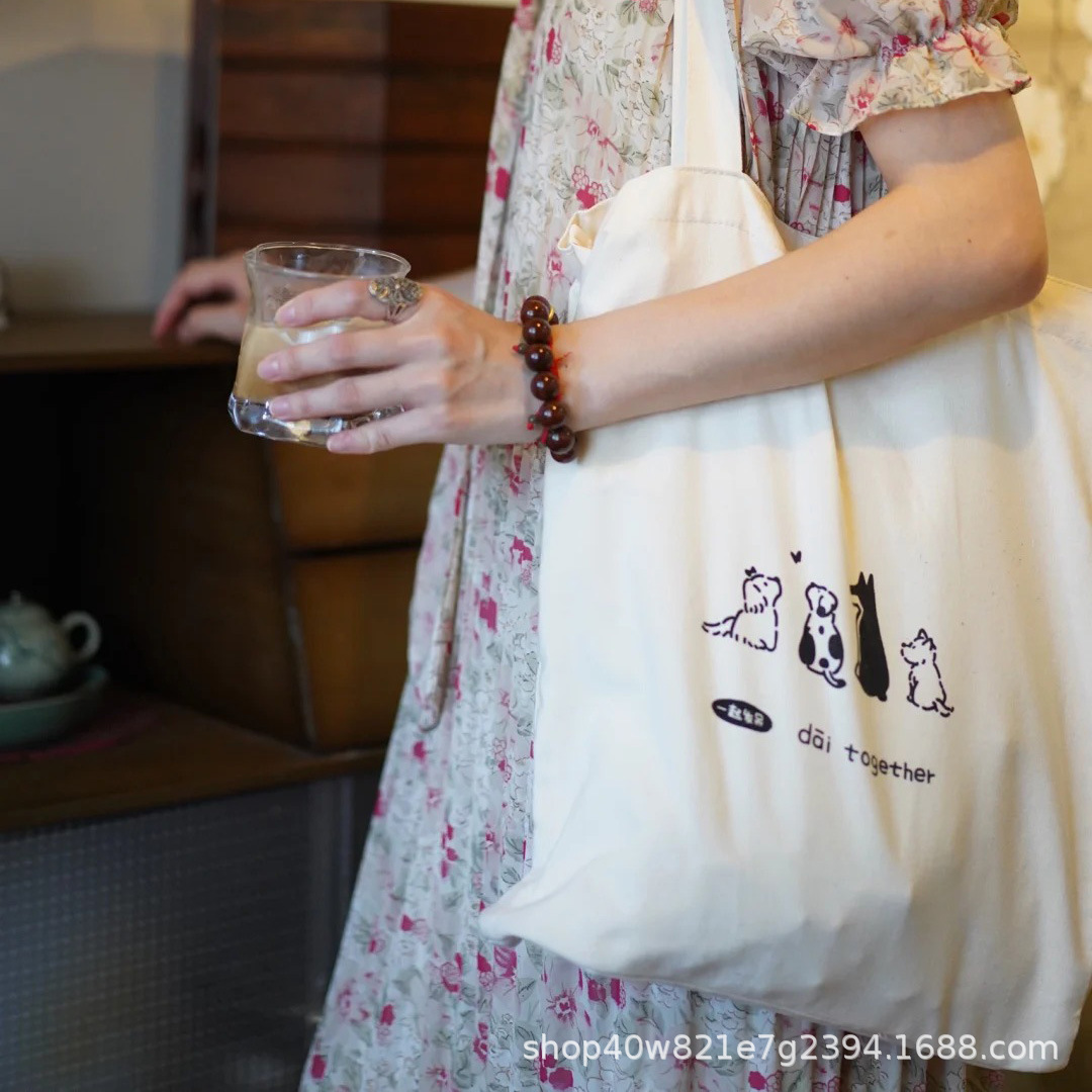 帆布袋印刷帆布袋印刷可印刷LOGO单肩ins感小众设大容量印刷