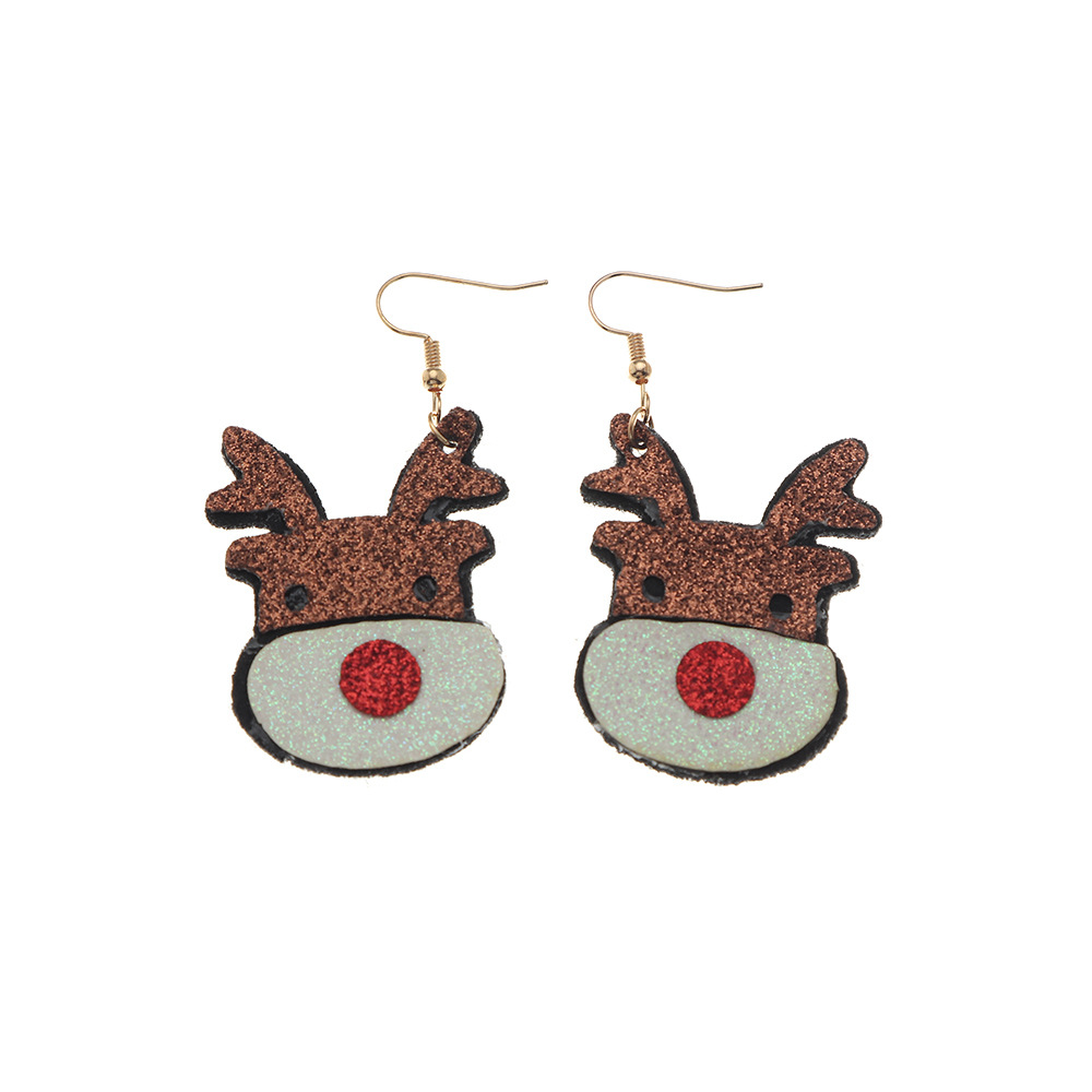 Cute Glitter Cloth Santa Claus Elk Christmas Earrings Wholesale Jewelry Nihaojewelry display picture 3