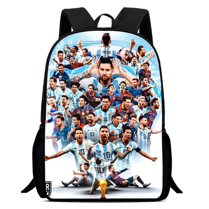 Amazon crossover nueva mochila con estampado periférico de futbolista mochila escolar para estudiantes mochila para niños