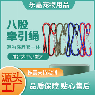 Spot Wholesale Polypropylene Eight-Strand Braided Large Dog Leash Pet Dog Neck Collar Explosion-Proof Collar P Chain