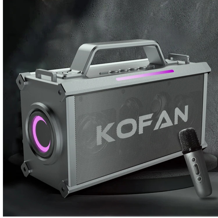 Altavoz Bluetooth inteligente inalámbrico con IA, subwoofer portátil de alta potencia para exteriores, alto volumen con micrófono, altavoz de karaoke para el hogar 1