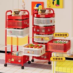 落地置物架带滚轮易移动卧室客厅零食日用品蔬菜收纳架移动便捷