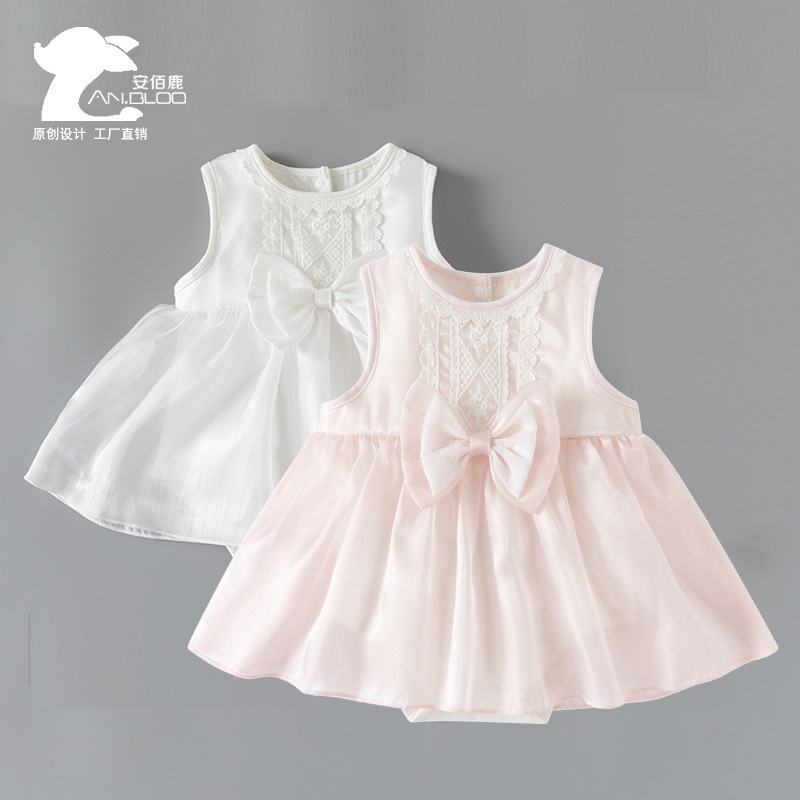 Korean Style Children's Vest Dress Flower Girl Children's Dress Princess Dress One-Year-Old Baby Girl Lace Dress
