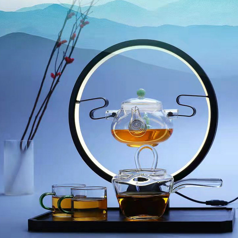 玻璃茶具套装高硼硅耐热茶壶灯圈自动茶具懒人泡茶器烧水玻璃茶具