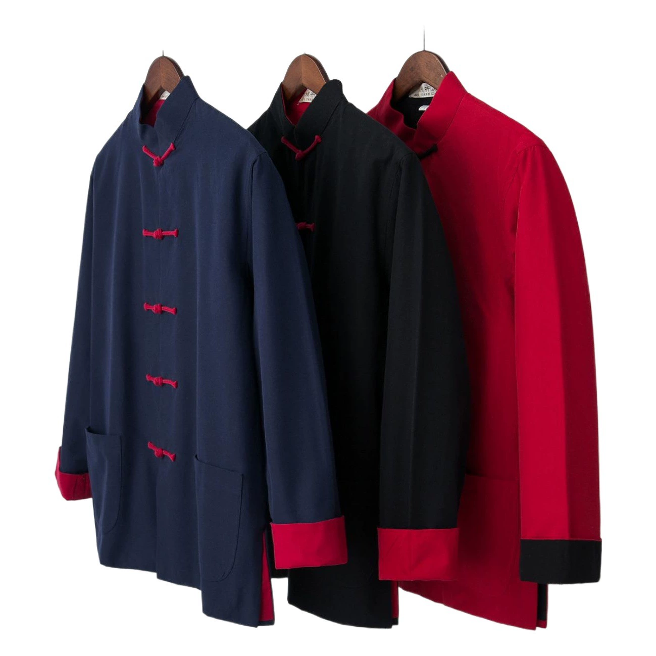 Хлопковый мужской костюм Тан в китайском стиле, китайское пальто с длинными рукавами на весну и осень, длинная рубашка Hanfu Jushi, рубашка Кунг-фу, весна и осень